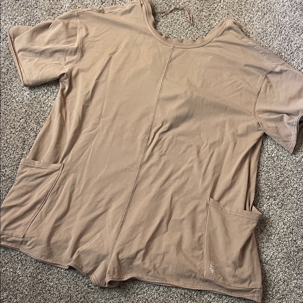 Free people movement hot shot tee romper sand color size XS/S